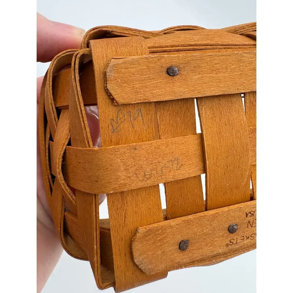 Longaberger 2000 Vintage Handwoven Mini Rectangular Basket w/ Handle